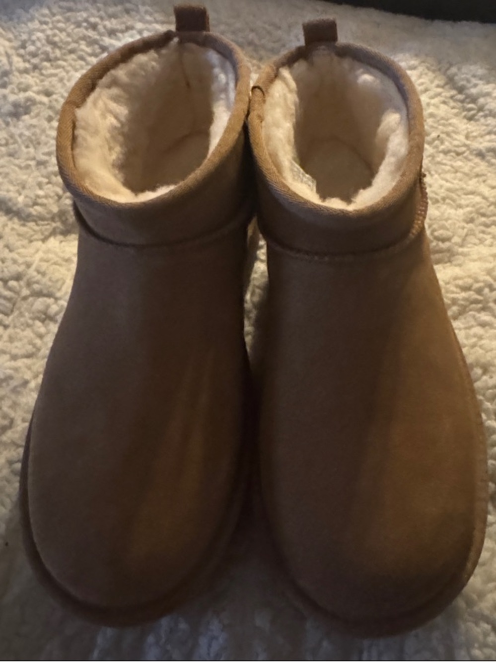 UGG Chestnut Brown Suede Shearling Ankle Boots